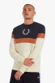 Fred Perry sweatshirt color block M3578 560 Écru