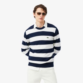 Pull Lacoste AH0608 Blue Bleu Marine/Blanc Cassé