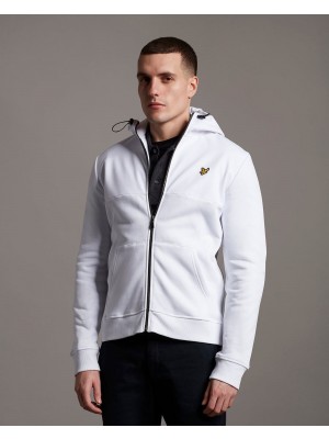 Sweatshirt Lyle & Scott ML1314V 626 Softshell jersey zip hoodie white