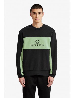 Fred Perry Panel Piped Sweatshirt Black M4553 184