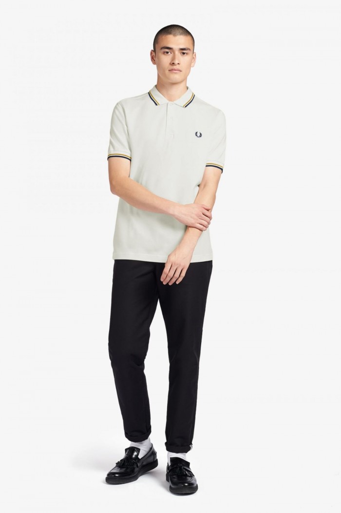 Polo Fred Perry Twin Blanc Or Noir M3600 J81