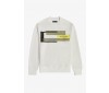 Fred Perry M1644 129 mixed graphic Sweatshirt snow white 