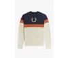 Sweatshirt Fred Perry color block M3578 560 Écru