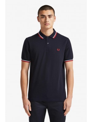 Fred Perry Twin Tipped Shirt Navy White M3600 471