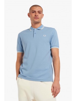 Polo Fred Perry Twin Tipped M3600 L15 Sky Snow Snow