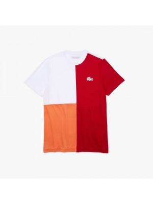 T-shirt Lacoste TH0849 CVK Infrared White Mandarin Tree Orange
