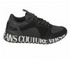 Basket dame Versace Jeans Couture Linea wave Dis. 1 Black 71269 899 Suede Plain Nylon Coated E0VUBSN1
