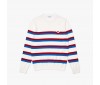 Pull Lacoste AH6788 X32 Made In France Blanc Bleu Rouge