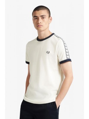 T-shirt Fred Perry Taped Ringer Snow White M6347 B34