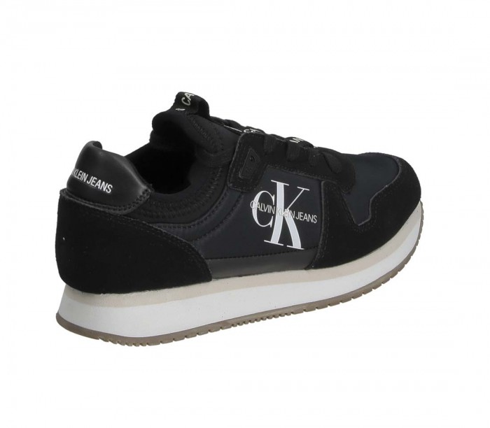 Basket Calvin Klein Jeans Dames YW0YW00462 Beh Runner Laceup Sneaker Sock Black