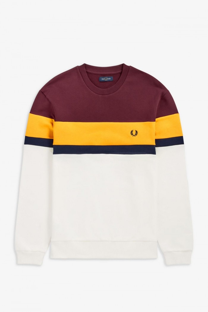Sweatshirt Fred Perry colourblock M9594 799 mahogany