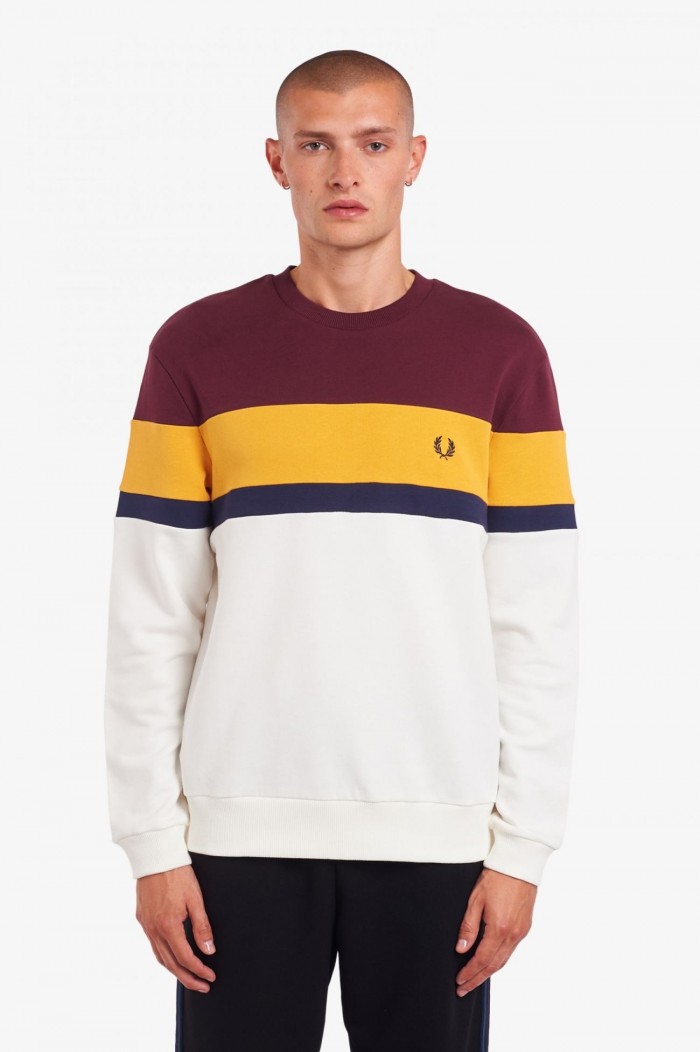 Sweatshirt Fred Perry colourblock M9594 799 mahogany