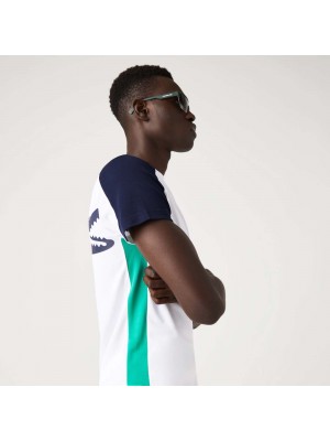 T-Shirt Lacoste TH9417 YH9 White Navy Blue Greenfinc