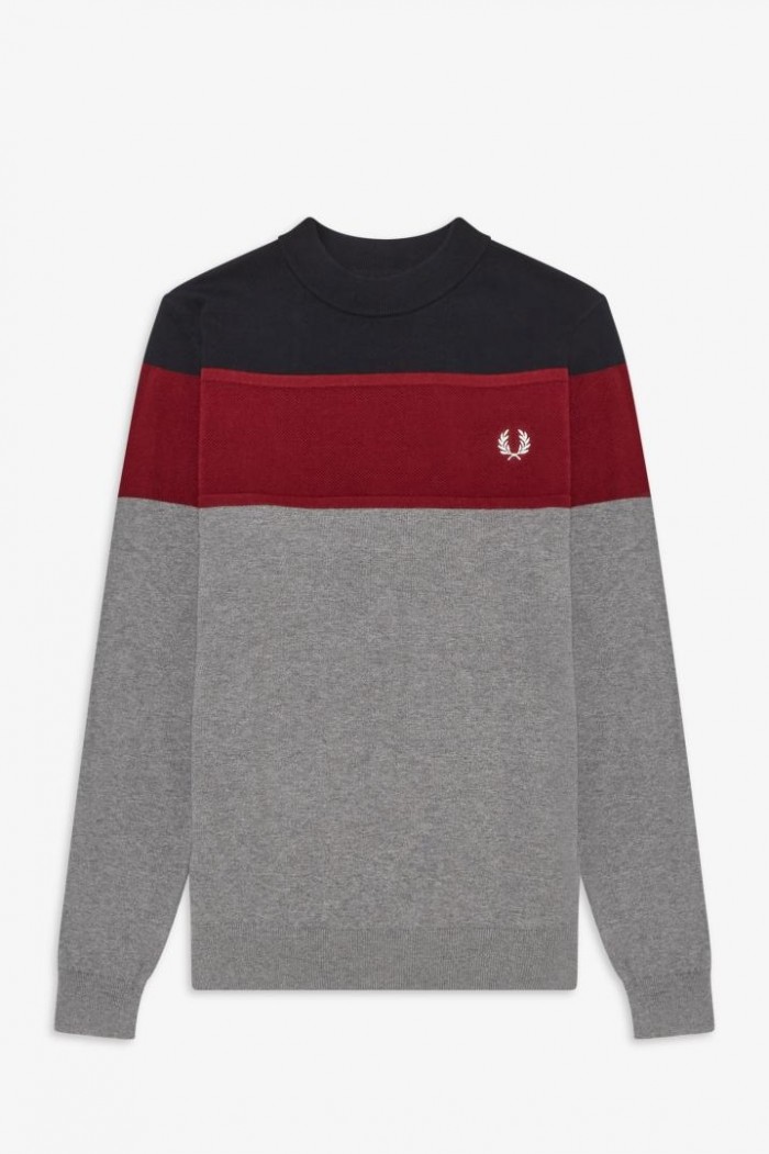 Pull Fred Perry à empiècements Steel Marl K8502 420