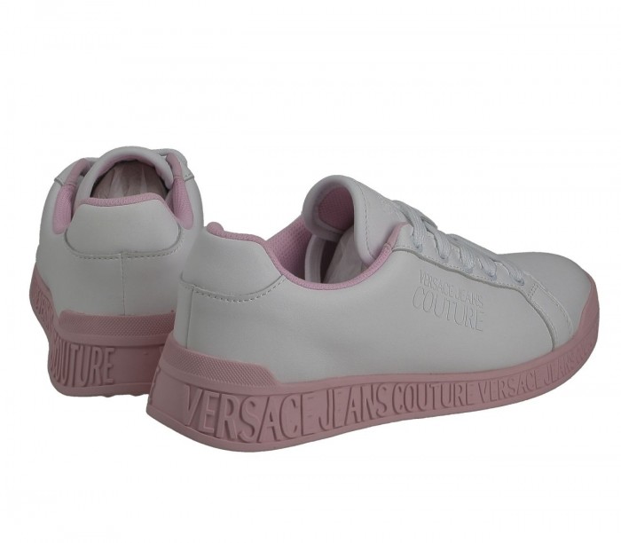 Basket Versace Jeans Couture Dame Penny Dis.Spi Bis White Pink E0Vwasp8 71957 003 Action Leather